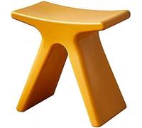 Sgabello Basso in plastica Creativa, Sgabello per Doccia da Bagno Antiscivolo Impermeabile, Comodo Sedile per Scarpe a Cambio Forte per Soggiorno Cucina Camera da Letto, 43,5×24×41,5 cm,Gial