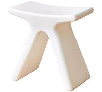 Sgabello Basso in Plastica Creativa, Sgabello per Doccia da Bagno Antiscivolo Impermeabile, Comodo Sedile per Scarpe a Cambio Forte per Soggiorno Cucina Camera da Letto, 43,5×24×41,5 cm,Bian