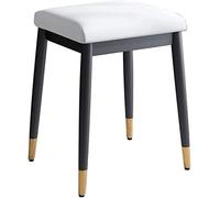 Sgabello bianco da toeletta, sedia imbottita per camera da letto, semplice sgabello da pranzo, piccolo sedile da ricevimento, elegante mobile da trucco