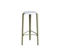 Sgabello BIG LOU in Plastica Riciclata Bianco/verde Kaki
