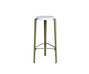 Sgabello BIG LOU in Plastica Riciclata Bianco/verde Kaki