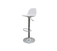Sgabello Bobba - PPL acciaio cromato - 39 x 42 x 83 / 104 cm - bianco - Paperflo