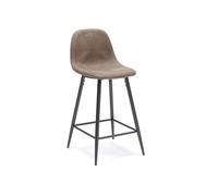 Sgabello Brigitte Kitchen & Living 42x52xH93 cm, Seduta e Schienale Tortora Vintage, Gambe Antracite Vintage, Materiale Similpelle e Metallo tortora