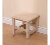 Sgabello compatto in legno massello con cassetto, senza assemblaggio, scarpiera per ingresso, camera da letto e soggiorno, design con bordi arrotondati, beige di piccole dimensioni, soluzione