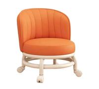 Sgabello Con Rotelle | Schienale Ergonomico Morbido E Impermeabile | Sedia | Cuscino In Pelle PU Impermeabile, Schienale Morbido Ed Ergonomico | Sgabello Basso Girevole Con Rotelle Lisce | Compatto A 36