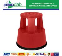 Sgabello con Ruote a Scomparsa Base Antiscivolo Portata 150 Kg Max - Vari Colori