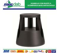 Sgabello con Ruote a Scomparsa Base Antiscivolo Portata 150 Kg Max - Vari Colori