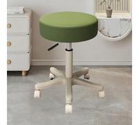 Sgabello con Ruote Regolabile 43-52 cm in Similpelle Seduta Imbottita Sedia Girevole Sgabelli per CASA Salotto Studio Estetista Massaggi Tatuaggi Tattoo Fisioterapia(Green,33cm)