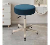 Sgabello con Ruote Regolabile 43-52 cm in Similpelle Seduta Imbottita Sedia Girevole Sgabelli per CASA Salotto Studio Estetista Massaggi Tatuaggi Tattoo Fisioterapia(Dark blue,33cm)