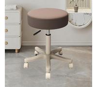 Sgabello con Ruote Regolabile 43-52 cm in Similpelle Seduta Imbottita Sedia Girevole Sgabelli per CASA Salotto Studio Estetista Massaggi Tatuaggi Tattoo Fisioterapia(Light coffee,13")