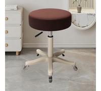 Sgabello con Ruote Regolabile 43-52 cm in Similpelle Seduta Imbottita Sedia Girevole Sgabelli per CASA Salotto Studio Estetista Massaggi Tatuaggi Tattoo Fisioterapia(Dark brown,13")