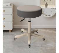 Sgabello con Ruote Regolabile 43-52 cm in Similpelle Seduta Imbottita Sedia Girevole Sgabelli per CASA Salotto Studio Estetista Massaggi Tatuaggi Tattoo Fisioterapia(Gray,33cm)