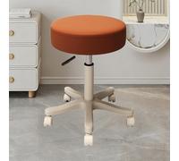 Sgabello con Ruote Regolabile 43-52 cm in Similpelle Seduta Imbottita Sedia Girevole Sgabelli per CASA Salotto Studio Estetista Massaggi Tatuaggi Tattoo Fisioterapia(Orange,33cm)