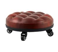 Sgabello con Ruote Sgabello Girevole Piccolo con Ruote Mobili Sgabello a Pellicola Multiuso a Pedicure Seduta Flessibile con Rotazione per Casa e Ufficio(Brown)