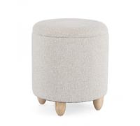 Sgabello Contenitore Ø 36x39,5 cm Zena in Bouclè