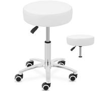 Sgabello cosmetico COMO con ruote, portata massima 120 kg - bianco