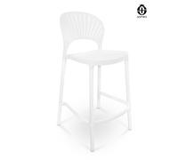 SAMIRA Sgabello cucina in plastica, sgabello alto - Sunny (2pz, Bianco)