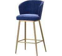 Sgabello Cucina in Velluto Bar Pezzi con sedie Barra per Sala Pranzo/Isola da Cucina/Bar di casa, del Sedile ambizione Alta (Altezza Blu 65 cm)