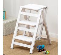 Sgabello da arrampicata per interni, per adulti, scala pieghevole multifunzionale, sedia da banco in legno massello con 2-4 gradini per cucina domestica