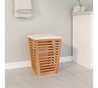 Sgabello da Bagno 40,5x40,5x56 cm in Legno Massello di Noce