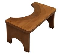 Sgabello da bagno in legno - 37x20x17cm Pentola ergonomica, poggiapiedi in bagno, legno naturale Supporto per accovacciarsi stabile con capacità di 50 kg | Step Boost portatile per adulti Bambini