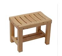 Sgabello da bagno multifunzionale in legno massello, sedia da doccia antiscivolo per bagno, cucina e soggiorno, panca a pedale regolabile, dimensioni: 44 x 33 x 45 cm e 42 x 28 x 33 cm