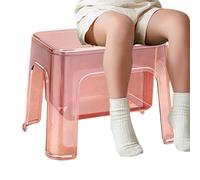 Sgabello da Bagno Portaoggetti da Doccia Panchetta Portatile Trasparente