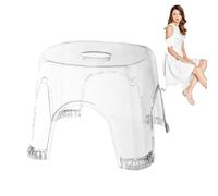 Sgabello da bagno trasparente, impermeabile e antiscivolo, trasparente, per comodino, piccoli spazi doccia, panca angolare, sedile, vasca da bagno