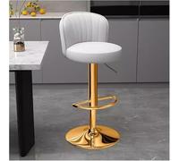 Sgabello da bar alto color oro, girevole e regolabile, moderno in similpelle con schienale