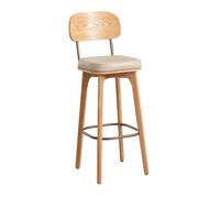 Sgabello da bar alto con schienale, sedia da isola cucina in similpelle | Sgabello da bar ad altezza bancone con schienale di supporto, rivestito in ecopelle liscia grigia, ideale come sedia da