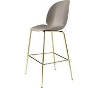 Sgabello da Bar Beetle H75 Base Conica Ottone Semi Opaco/Nuovo Beige