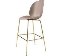 Sgabello da Bar Beetle H75 Base Conica Ottone Semi Opaco/ Rosa Dolce