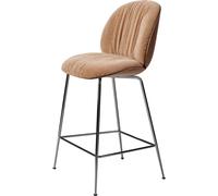 Sgabello da Bar Beetle Soft H67 Cromo Nero/ Noce americano/Belsuede Special/Dedar 132