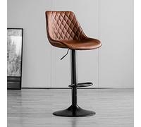 Sgabello da bar con altezza da bancone, elegante sgabello rotondo in | Sgabello da bar alto con un elegante design a blocchi di colore, realizzato con rivestimento in velluto e una forma rotonda