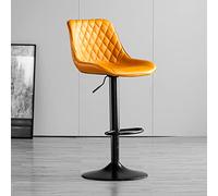 Sgabello da bar con altezza da bancone, elegante sgabello rotondo in | Sgabello da bar alto con un elegante design a blocchi di colore, realizzato con rivestimento in velluto e una forma rotonda