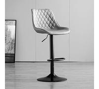 Sgabello da bar con altezza da bancone, elegante sgabello rotondo in | Sgabello da bar alto con un elegante design a blocchi di colore, realizzato con rivestimento in velluto e una forma rotonda