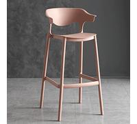 Sgabello da bar con schienale in plastica, altezza 65 cm, per cucina, sala da pranzo, giardino, pub e relax all'aperto