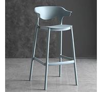 Sgabello da bar con schienale in plastica blu, altezza 65 cm, per casa, giardino, pub e uso esterno, tavolo per il tempo libero