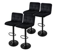 Set 4 sgabelli da bar girevoli nero velluto altezza regolabile sgabello girevole