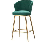 Sgabello da Bar da Cucina in Velluto da 1 pc con Altezza da Bar sul Retro per Sala da Pranzo/Isola da Cucina/Bar di casa, Altezza del Sedile 65 cm ambizione Alta (Altezza Verde 65 cm)