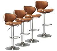 Sgabello da bar ergonomico con supporto lombare, struttura in metallo | Ali laterali curve, schiuma ad alta elasticità, sedile largo 43 cm, poggiapiedi a 41 cm, nessun mal di schiena