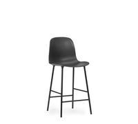 Sgabello da Bar Form con Schienale H65 cm Nero/ Acciaio Nero