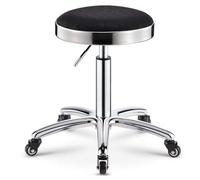 Sgabello da bar girevole in acciaio inox con alzata a gas, design moderno e minimalista per la casa e lo stile nordico, rotazione a 360° e mobilità delle ruote