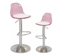 Sgabello da bar girevole in altezza regolabile con schienale trasparente e comodo poggiapiedi, elegante rivestimento in pelle PU per casa bar o cucina isola