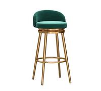 Sgabello da bar girevole in velluto verde, sgabello da banco altezza seduta | Sgabello da bar girevole imbottito in velluto verde con altezza seduta 65 cm, progettato come sgabello da controaltezza per