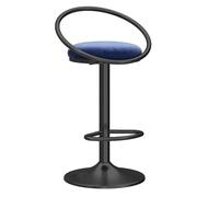 Sgabello da bar girevole moderno con altezza regolabile e gambe dorate, gamba nera, imbottitura blu, altezza seduta 45 60 cm, elegante sedia da bar per bancone della cucina