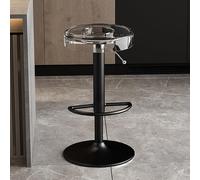 Sgabello da bar girevole regolabile, in acrilico, con asta di sollevamento nera, per cucina, sala da pranzo e bar di casa, seduta elegante e confortevole