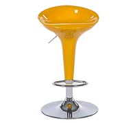Sgabello da bar girevole regolabile moderno per bancone da cucina altezza sedia da pranzo in plastica senza schienale per casa pub colore giallo