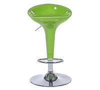 Sgabello da bar girevole regolabile per bancone della cucina, altezza schienale, in plastica, sedia da bar per la colazione, per casa, pub, verde