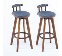 Sgabello da Bar Girevole Retrò, Sgabello da Bar in Legno Massello, Universale for Tutte le Stagioni, Comodo da Sedersi, Adatto a Tutti I Tipi di Ristoranti, Bar e Aree Ricreative(Beige,73cm/2)
